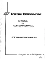 Предварительный просмотр 6 страницы Spectrum SCR1000 Operation And Maintenance Manual