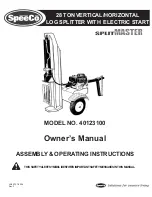 SpeeCo SplitMaster 40123100 Owners Manual Assembly & Operating Instructions preview