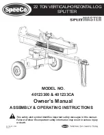 SpeeCo SplitMaster 40123300 Owner'S Manual preview