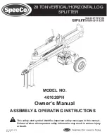 SpeeCo SplitMaster 401628PH Owner'S Manual preview