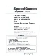 Speed Queen BG 3119 Operating Instructions Manual preview