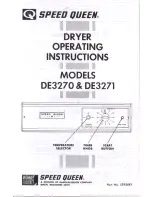 Предварительный просмотр 1 страницы Speed Queen DE3270 Operating Instructions