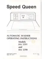 Speed Queen HA 5591 Operating Instructions preview