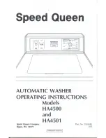 Speed Queen HA4500 Operating Instructions Manual предпросмотр