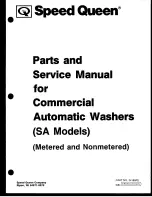 Preview for 1 page of Speed Queen SA460 Parts And Service Manual