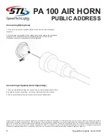 Предварительный просмотр 5 страницы SpeedTech Lights PA 100 AIR HORN Instruction Manual