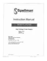 Spellman X3645 Instruction Manual preview