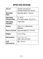 Предварительный просмотр 14 страницы Sper scientific 800047 Instruction Manual