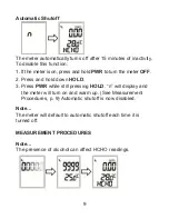 Предварительный просмотр 9 страницы Sper scientific 800052 Instruction Manual