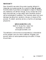 Preview for 8 page of Sper scientific 800103 Instruction Manual