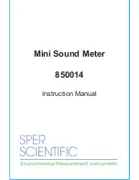 Sper scientific 850014 Instruction Manual preview