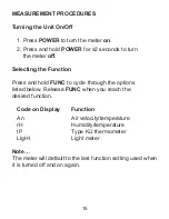 Preview for 15 page of Sper scientific 850071 Instruction Manual