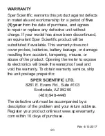 Preview for 20 page of Sper scientific 860041 Instruction Manual