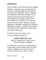 Preview for 56 page of Sper scientific Large Display Conductivity Pen - 850037 Manual