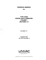 Предварительный просмотр 2 страницы Sperry Rand UNIVAC 1219B Technical Manual