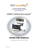 SPEX SamplePrep 1200C Chilled GenoLyte Operating Manual preview