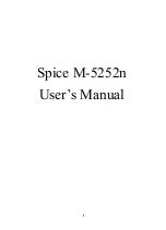 Preview for 1 page of Spice M-5252n User Manual