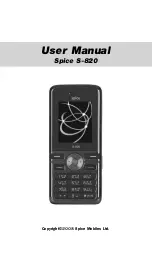 Предварительный просмотр 1 страницы Spice S-820 User Manual