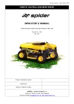 Preview for 1 page of SPIDER CROSS LINER Operator'S Manual