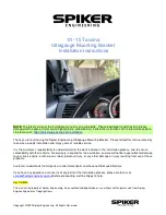 Spiker Tacoma T2UG Installation Instructions Manual предпросмотр