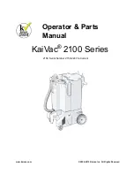 Предварительный просмотр 1 страницы Spillz Kaivac 2100 Series Operator'S & Parts Manual