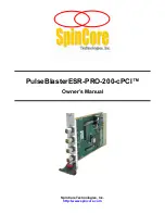 SpinCore Technologies PulseBlasterESR-PRO-200-cPCI Owner'S Manual preview