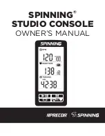 Spinning Studio Console Owner'S Manual предпросмотр