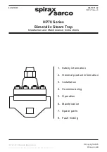 Предварительный просмотр 1 страницы Spirax Sarco HP70 Series Installation And Maintenance Instructions Manual