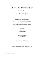 Spiricon LBA-300 Operator'S Manual предпросмотр