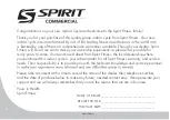 Preview for 4 page of Spirit Commercial CIC850 Owner'S Manual