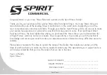 Preview for 4 page of Spirit Commercial CR800ENT Owner'S Manual