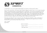 Preview for 4 page of Spirit Commercial CRS800S Owner'S Manual