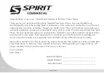 Предварительный просмотр 4 страницы Spirit Commercial CT850ENT Owner'S Manual