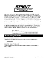 Preview for 3 page of Spirit 16007603850 Owner'S Manual