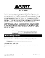 Preview for 3 page of Spirit 16007604850 Owner'S Manual