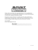 Preview for 3 page of Spirit SPT0004 - XT275 Owner'S Manual