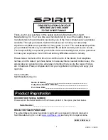 Preview for 3 page of Spirit XBR25 Owner'S Manual