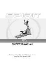 Preview for 1 page of Spirit XE 850 Owner'S Manual