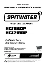 Spitwater HC11140P Operating & Maintenance Manual preview