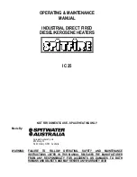 Spitwater IC 25 SPITFIRE Operating & Maintenance Manual preview