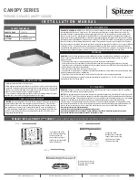 Preview for 1 page of Spitzer LIGHTING CANOPY Series Installation Manual