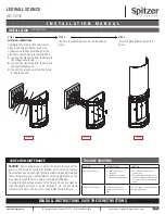 Preview for 2 page of Spitzer LIGHTING WS15W3K Installation Manual