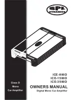 Preview for 1 page of SPL Dynamics ICE-1500D Owner'S Manual