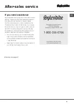 Предварительный просмотр 13 страницы Splendide DV6400X Care, Use And Installation Booklet