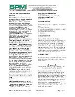 Предварительный просмотр 4 страницы SPM NINA HOT Series Operator'S Manual