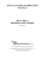 Preview for 1 page of Sponsler MN-717-A Installation & Operation Manual