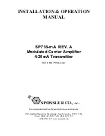 Sponsler SP718-mA Installation & Operation Manual предпросмотр