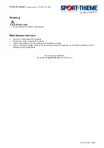 Preview for 3 page of Sport-thieme 111 5909 User Manual