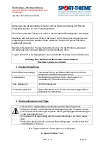 Preview for 4 page of Sport-thieme 167 8303 User Manual & Assembly Instructions