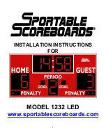 Preview for 1 page of Sportable Scoreboards 1232 LED Installation Instructions Manual